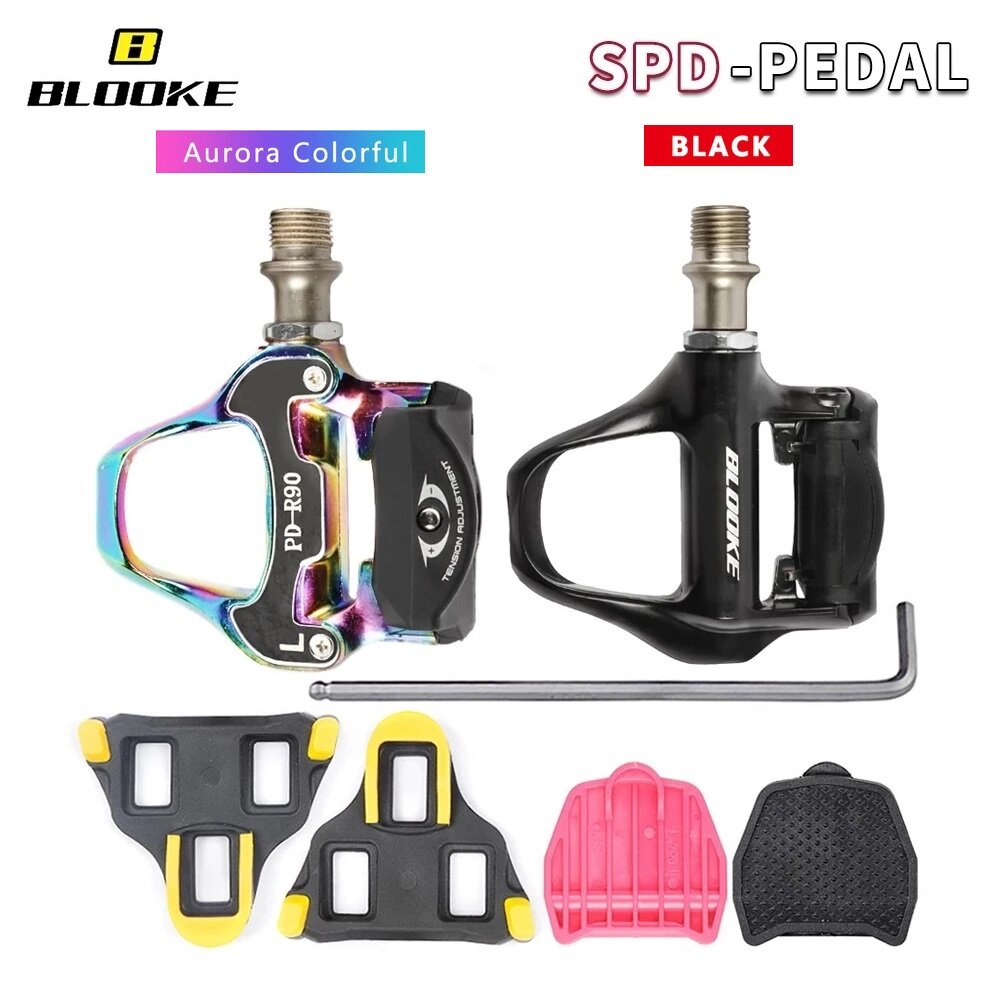 Blooke kẹp tự khóa bàn đạp spd sl cho xe đạp đường trường kẹp khóa chống trượt nhiều màu tương thích với shimano giày khóa wellgo phụ tùng đạp xe đua bàn đạp tự khóa cho xe đạp đường trường