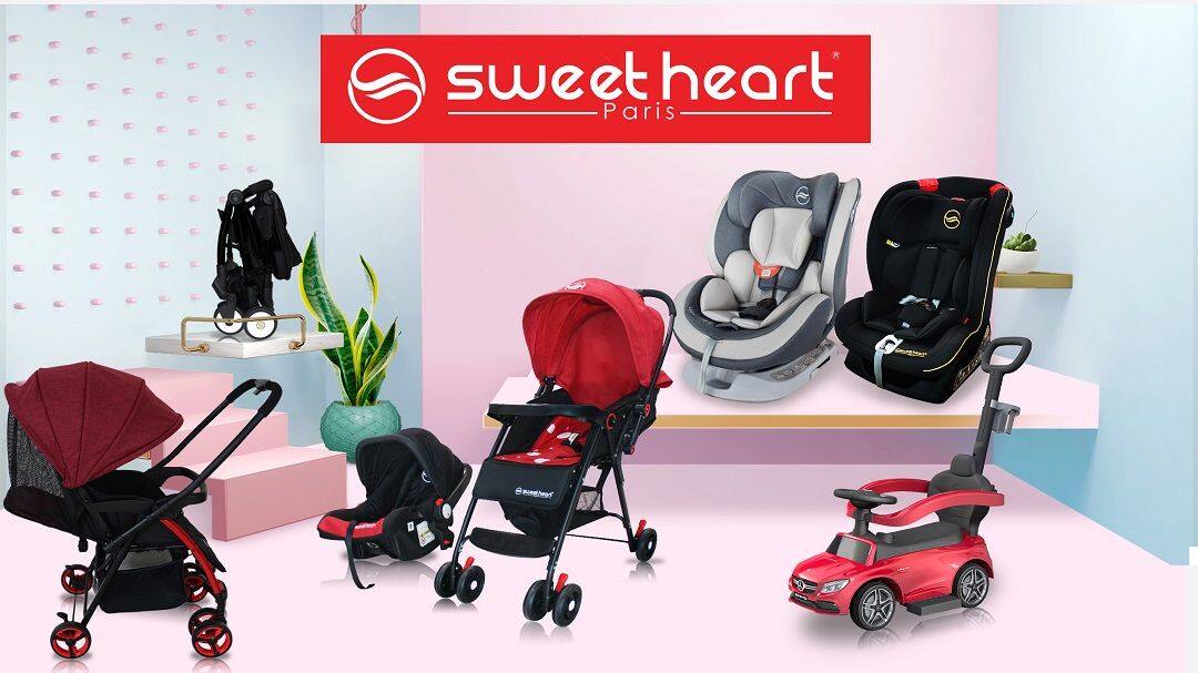 Sweet Heart Paris ST49v2 Upgraded 2 Way Push Reversible Handlebar Baby Stroller with 15KG Shopping Basket Support - Dot Blue