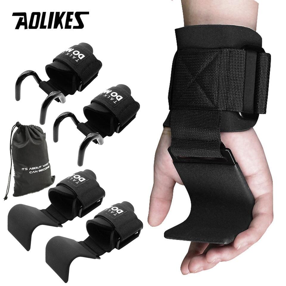 Aolikes 1 cặp móc kẹp nâng tạ móc nâng thanh tay dây đeo cổ tay tập thể dục tay cầm nâng tạ chịu lực cao