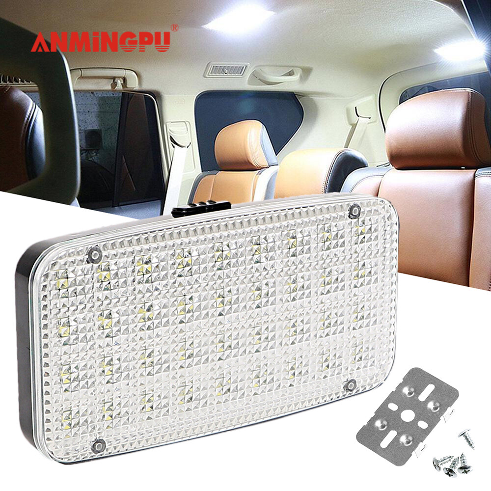 Anmingpu 1 chiếc đèn nội thất ô tô 36led đèn thanh màu trắng 12v đèn vòm mái nhà đèn đọc sách cho thuyền caravan đèn trần trong nhà đèn nóc ô tô