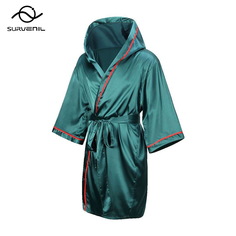 Đấm Bốc Áo choàng với mui xe lụa satin dài hết chân võ thuật Kickboxing phù hợp với đào tạo Áo Choàng Áo choàng phụ nữ người đàn ông đồng phục võ thuật tổng hợp Quyền Thái