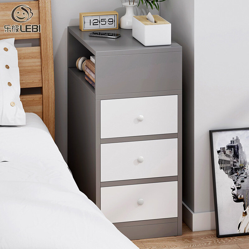 Lebi tủ đầu giường ngăn kéo phòng ngủ đơn giản hiện đại nhỏ hẹp kệ đầu giường đơn giản tủ đầu giường tủ nhỏ