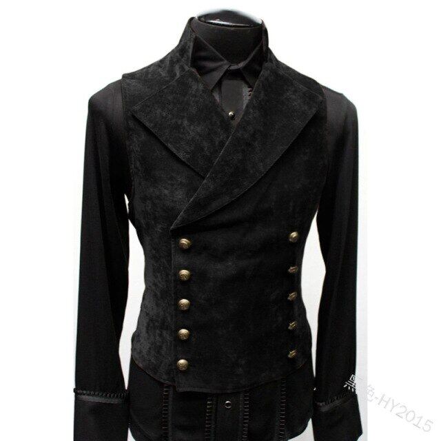 ยุคกลางเสื้อกั๊ก Renaissance วิกตอเรีย Edwardian Steampunk Vest Waistcoat Vintage Gothic แจ็ตเก็ตหางยาวฮาโลวีนเครื่องแต่งกายผู้ชาย