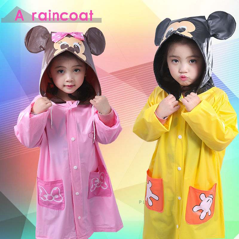 Áo mưa thêu mickey hoạt hình, dành cho trẻ em áo poncho, chống mưa không thấm nước trẻ em nhẹ bán chạy