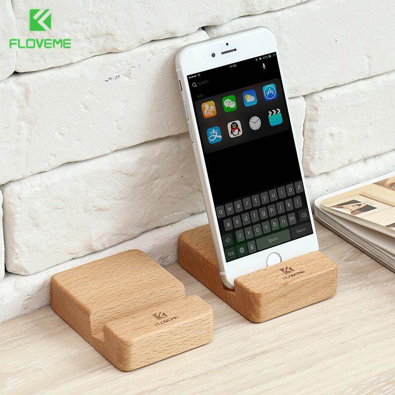 Floveme đa năng vân sồi giá đỡ điện thoại bằng gỗ để bàn chân đế điện thoại