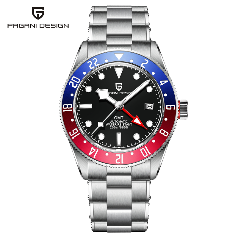 PAGANI DESIGN Original 40MM Dial 2025 New GMT Automatic Mechanical Men Watch 200m Waterproof Sapphire Crystal Stainless Steel Watches For Men ราคา 4,890 บาท*ส่งฟรี