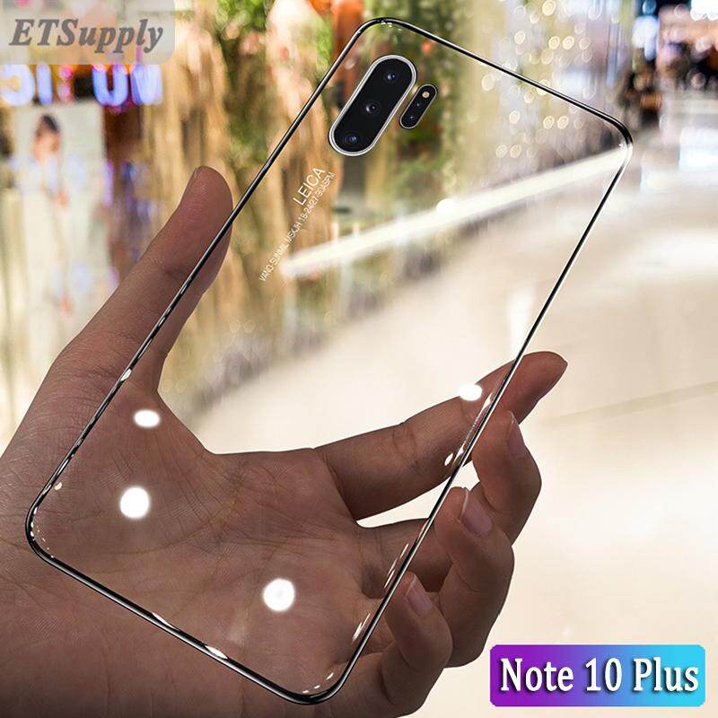 Ốp Cho Galaxy Note 10 Plus Ốp Lưng Cao Cấp Trong Suốt Mạ Silicon TPU Mềm Chống Sốc