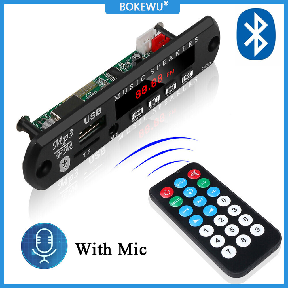 BOKEWU Bộ Phụ Kiện Xe Hơi Rảnh Tay Bluetooth Bảng Giải Mã Máy Nghe Nhạc MP3 WMA Mô-đun Âm Thanh AUX TF USB 3.5 MM