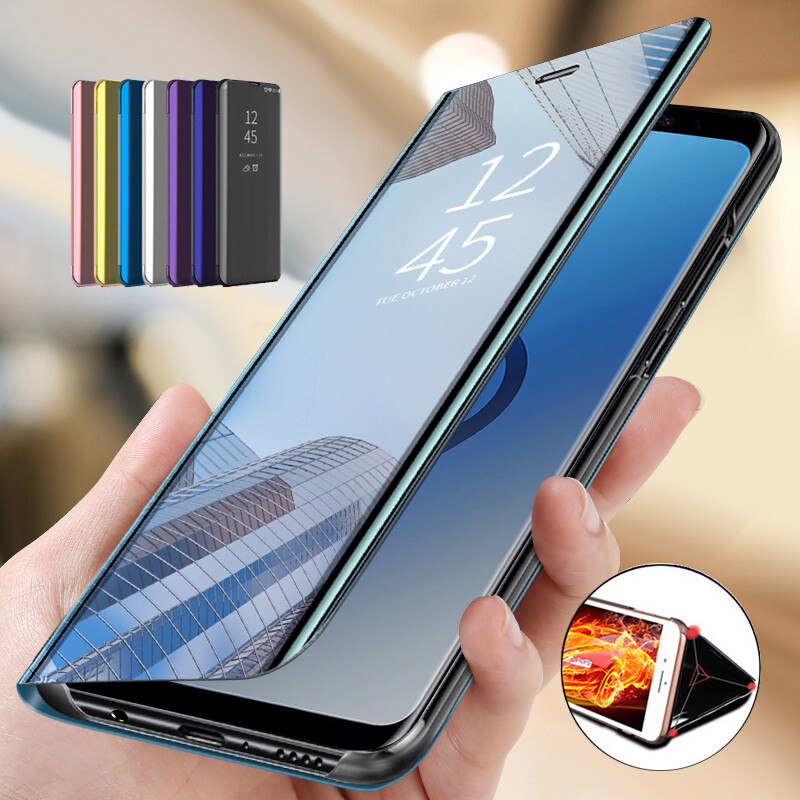 【Lazashow】For OPPO Reno 4(4G) / Reno 4 Pro(4G) Ốp Lật Mạ Sang Trọng Gương Chiếu Hậu Thông Minh Ốp Điện Thoại Cứng