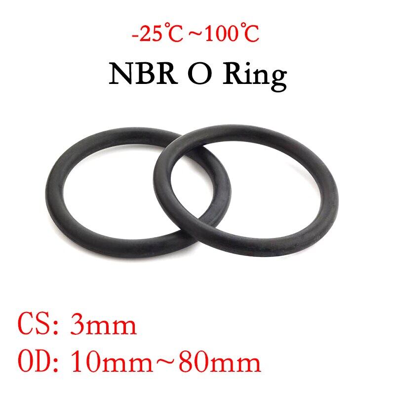 uxcell 80mm x 2.3mm Black Nitrile Rubber O Ring NBR Seals Washer 10 Pcs 