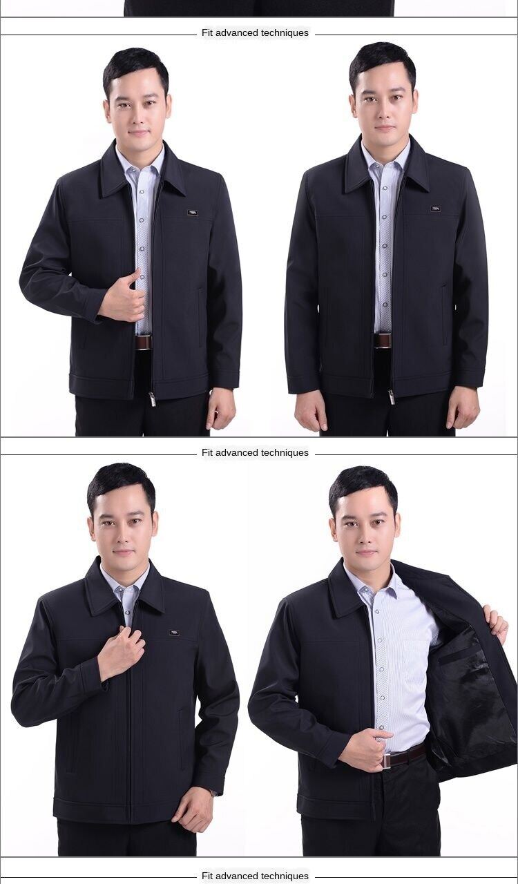 Thick/thin spring middle-aged men's jacket casual jacket coat middle-aged and elderly men's gown dad outfit