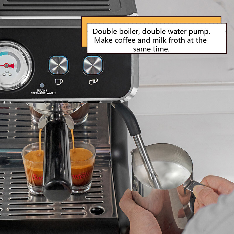 Barsetto commercial coffee machine grinding integrated espresso machine semiautomatic pump