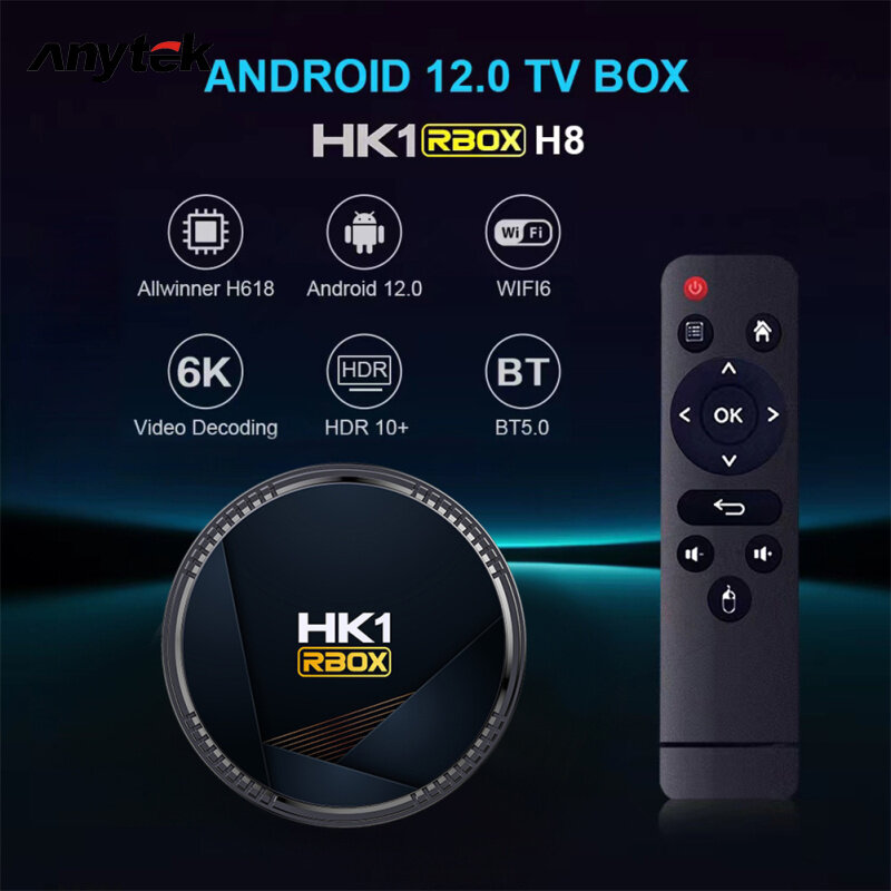 ANYTEK Hk1 Rbox H8 Set-Bộ Chuyển Đổi Tín Hiệu H618 Android 12.0 Hd Băng