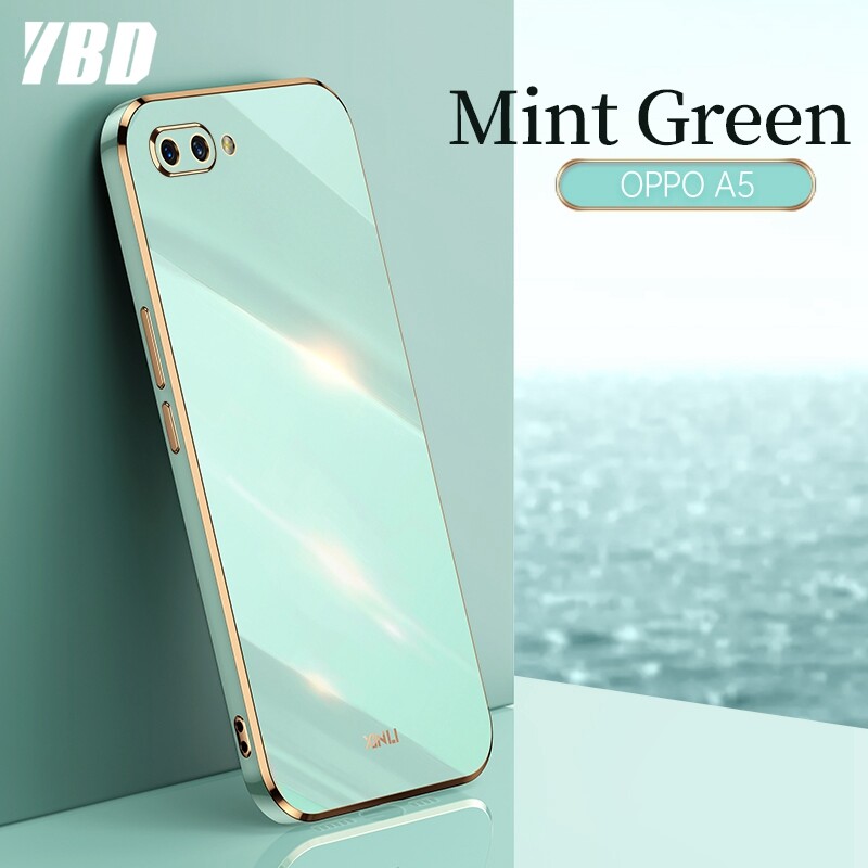 YBD Ốp Điện Thoại Mạ Cho OPPO A3S A12E Realme C1 A1K Realme C2 Ốp Bảo Vệ Máy Ảnh Chính Xác Ốp Cạnh T