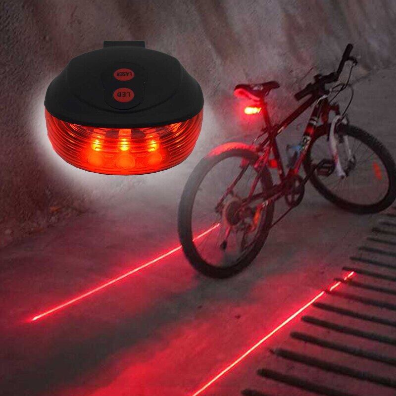 Chùm xe đạp Logo không thấm nước phía sau đèn đuôi xe đạp 2 laser + 5 LED