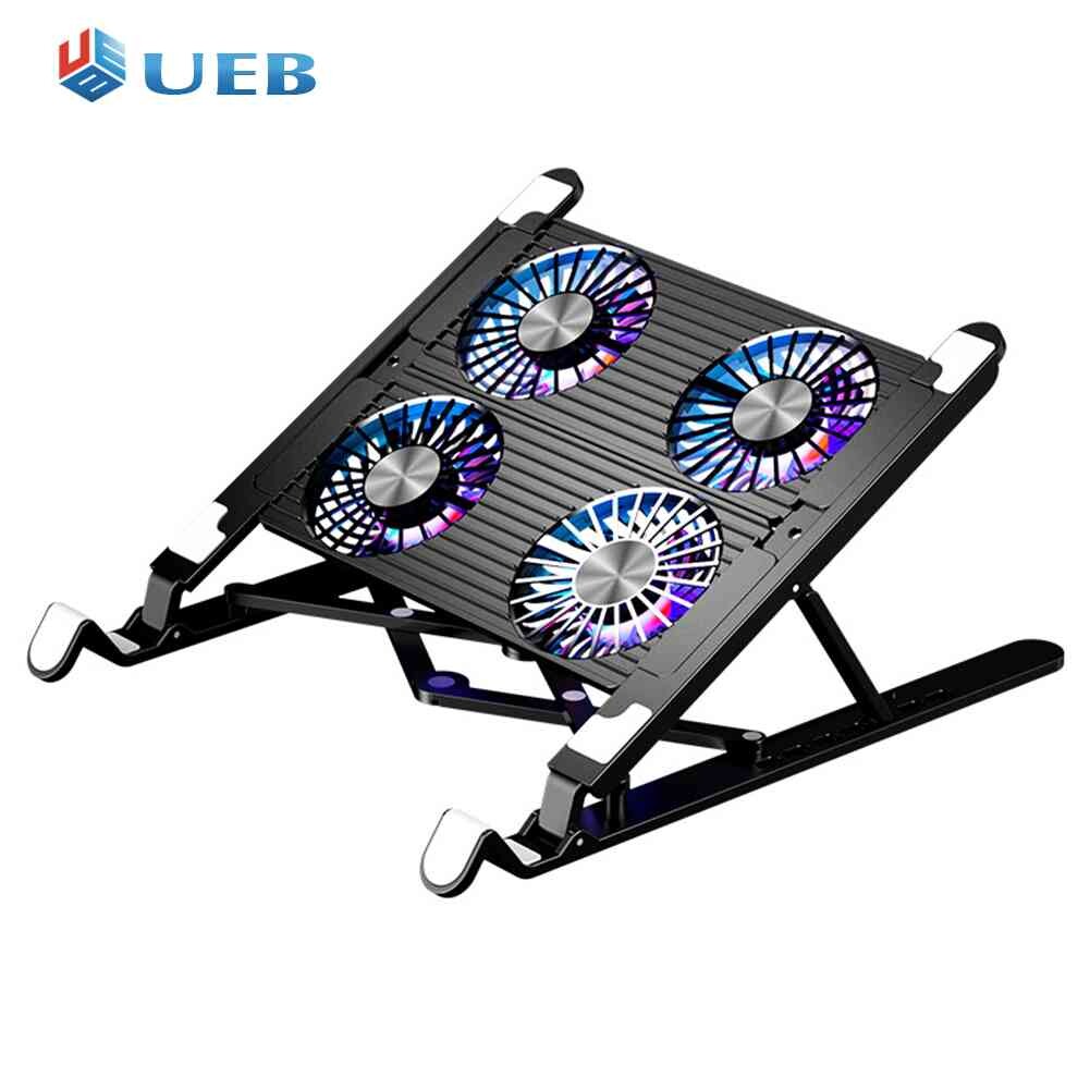 Silent Fan Gaming PC Laptop Cooling Pad Support Height Adjustable Notebook