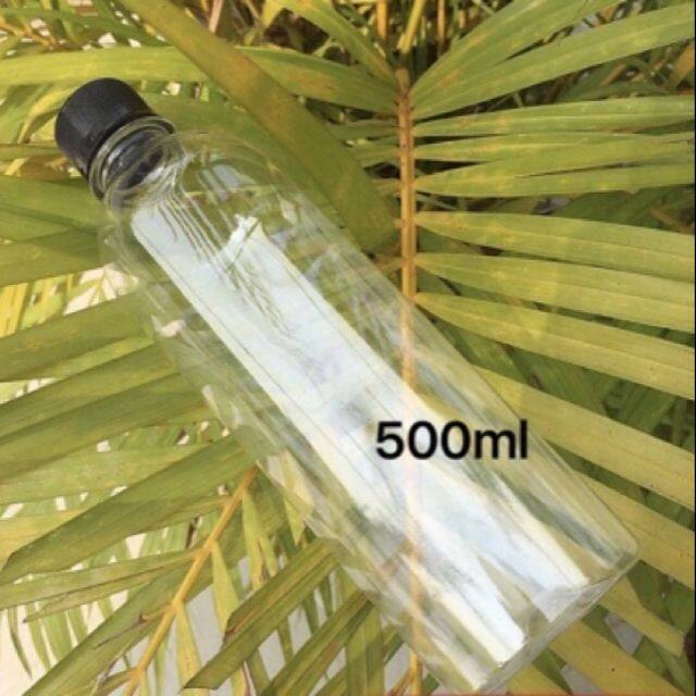 10 chai nhựa trơn 500ml kèm nắp nhựa