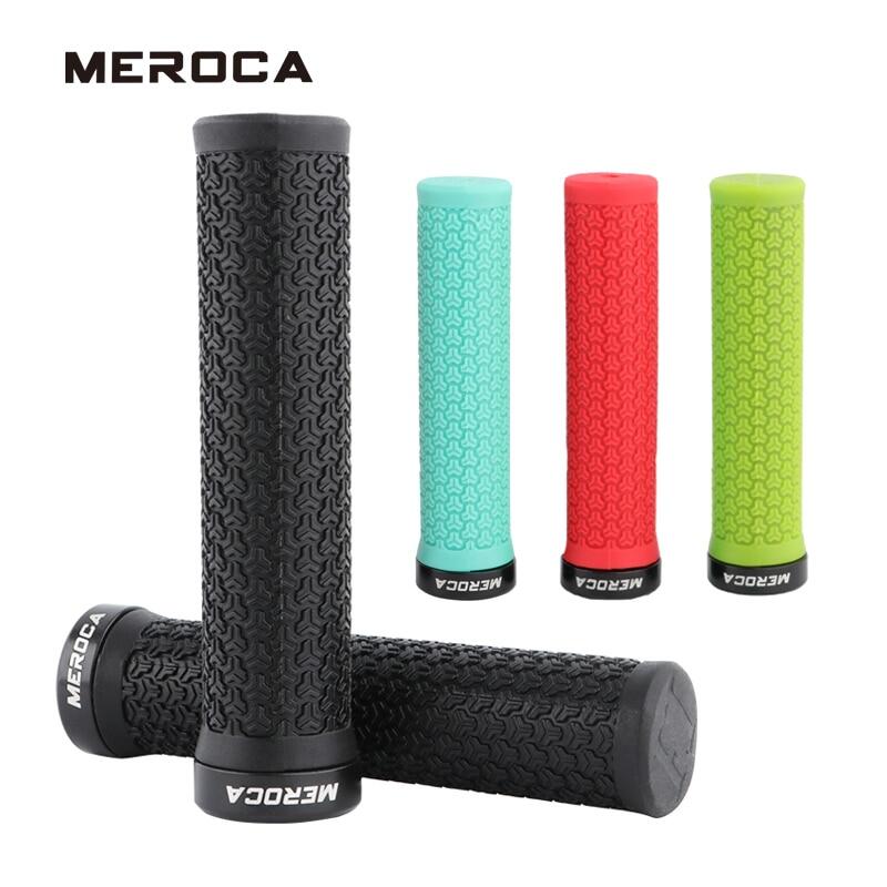 Meroca 1 cặp tay nắm ghi đông xe đạp cao su chống trượt màu đen đỏ xanh lá cho tay nắm xe đạp leo núi
