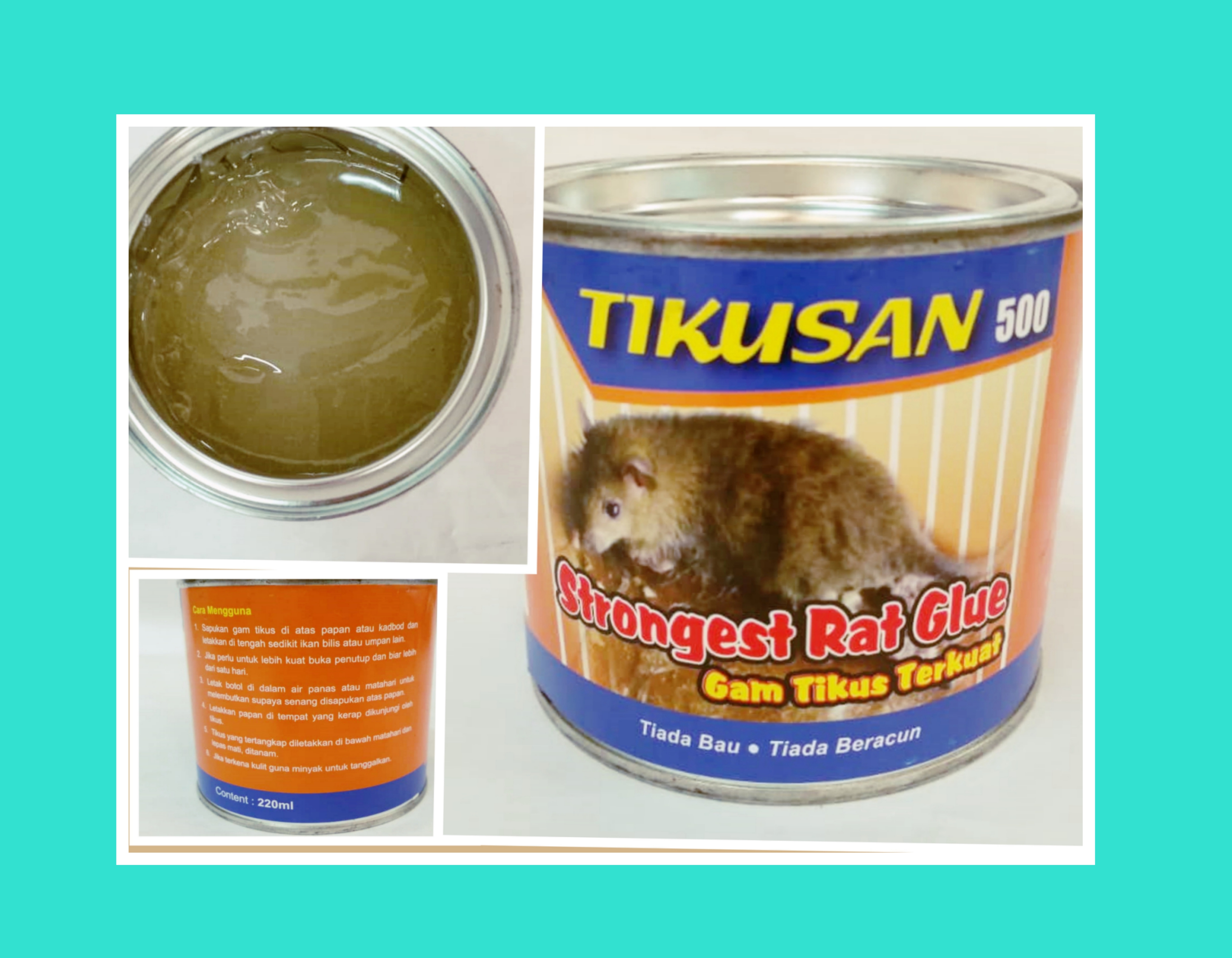 Tikusan 500 Strongest Rat Glue No Smell No Odour Non Poisonous 220ml Gam Tikus Terkuat Tiada Bau Tiada Beracun 220ml Lazada