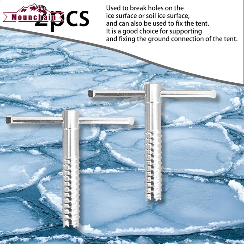 Outdoor Camping Ice Fishing Drill Fixed Screw Tent Pegs Aluminum Alloy Winter Pegs Screws Fishing Accessories ราคา 55 บาท*ส่งฟรี