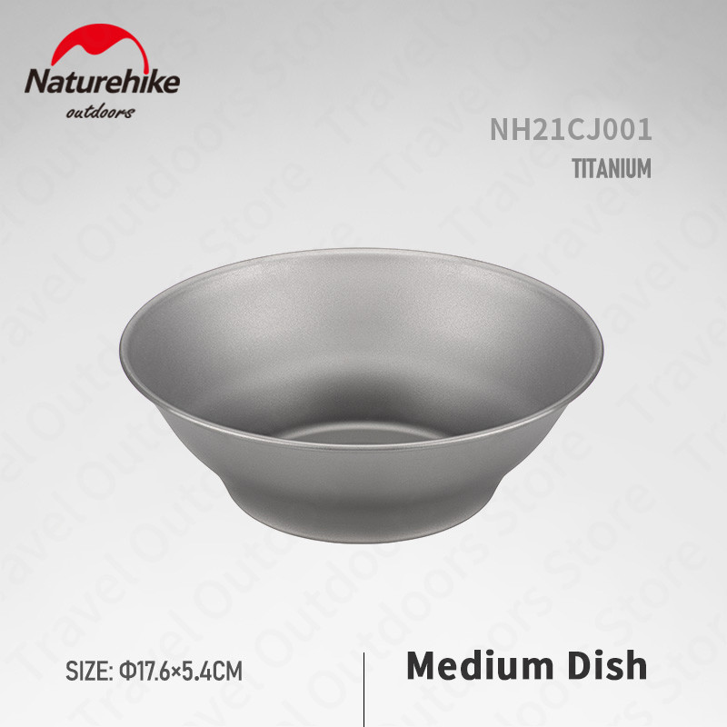 Naturehike bộ đồ ăn bằng titan cắm trại bát món ăn bộ đồ ăn bbq dã ngoại ngoài trời siêu nhẹ, xách tay nấu ăn thiết bị
