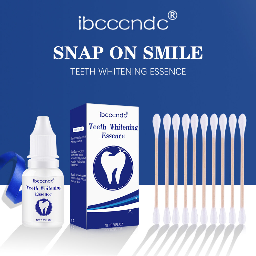 ibcccndc 10ml Teeth Whitening Essence Tooth Brighten Liquid With Cotton