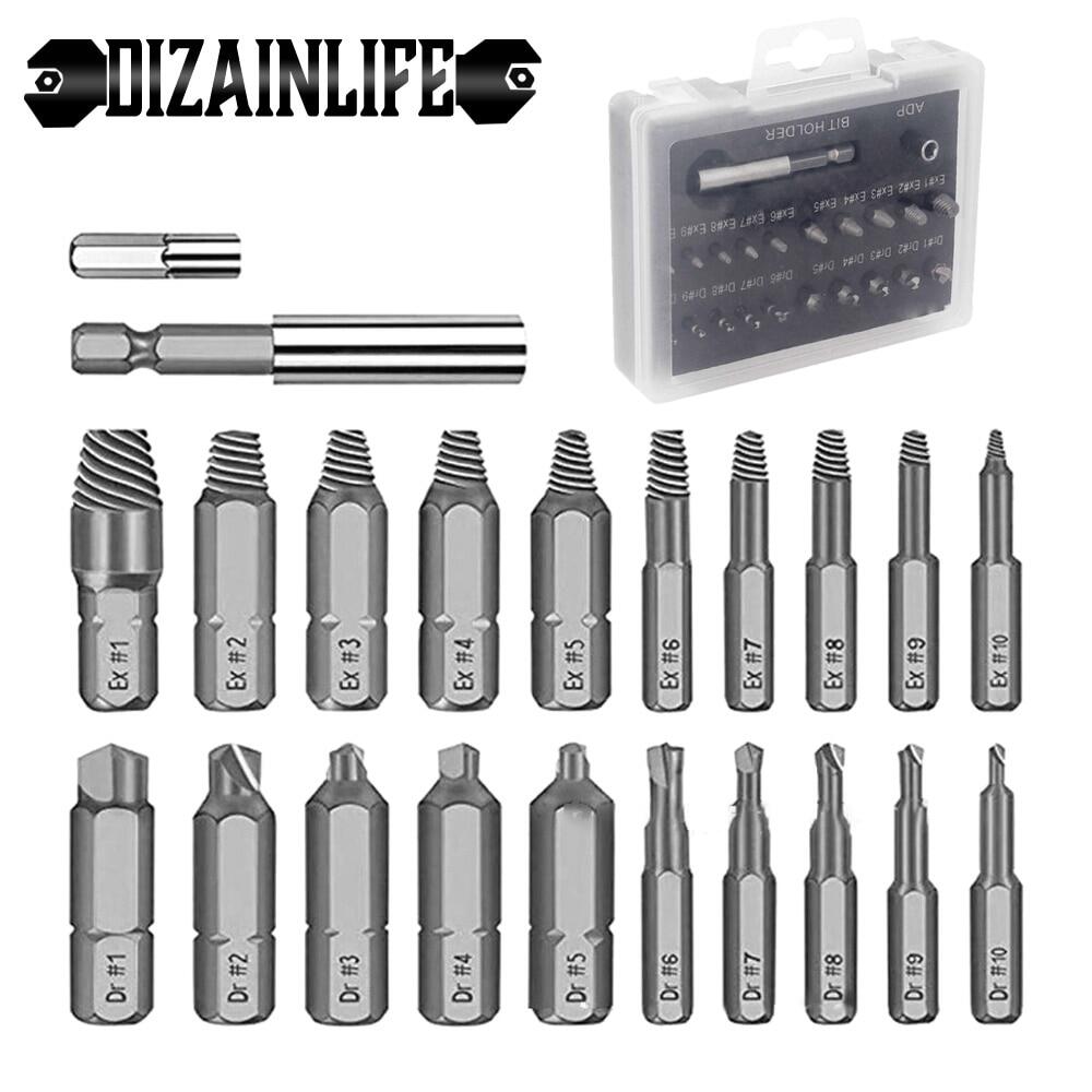Dizainlife bộ mũi khoan tháo vít bị hư hỏng dụng cụ tháo vít bu lông tháo rời dụng cụ tháo vít bị hỏng