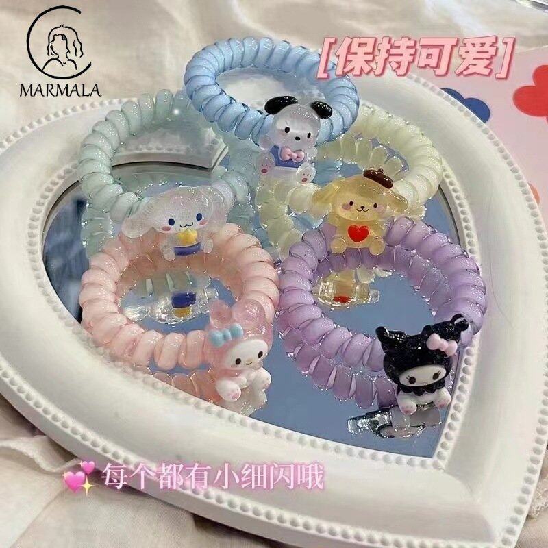 Marmala trang sức Sanrio Vòng đeo tay hoạt hình đường dây điện thoại Ban nhạc da nhỏ để gửi bạn gái dây buộc tóc nữ sử dụng kép