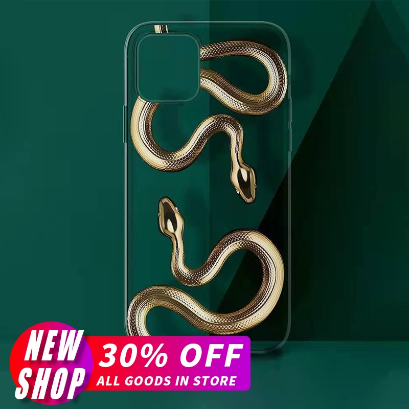 Cetltinet ốp lưng điện thoại hình con rắn vàng cho apple iphone 7 8 se2 7plus 8plus xs max 11 pro 12 pro ốp lưng điện thoại tpu ốp lưng quý phái