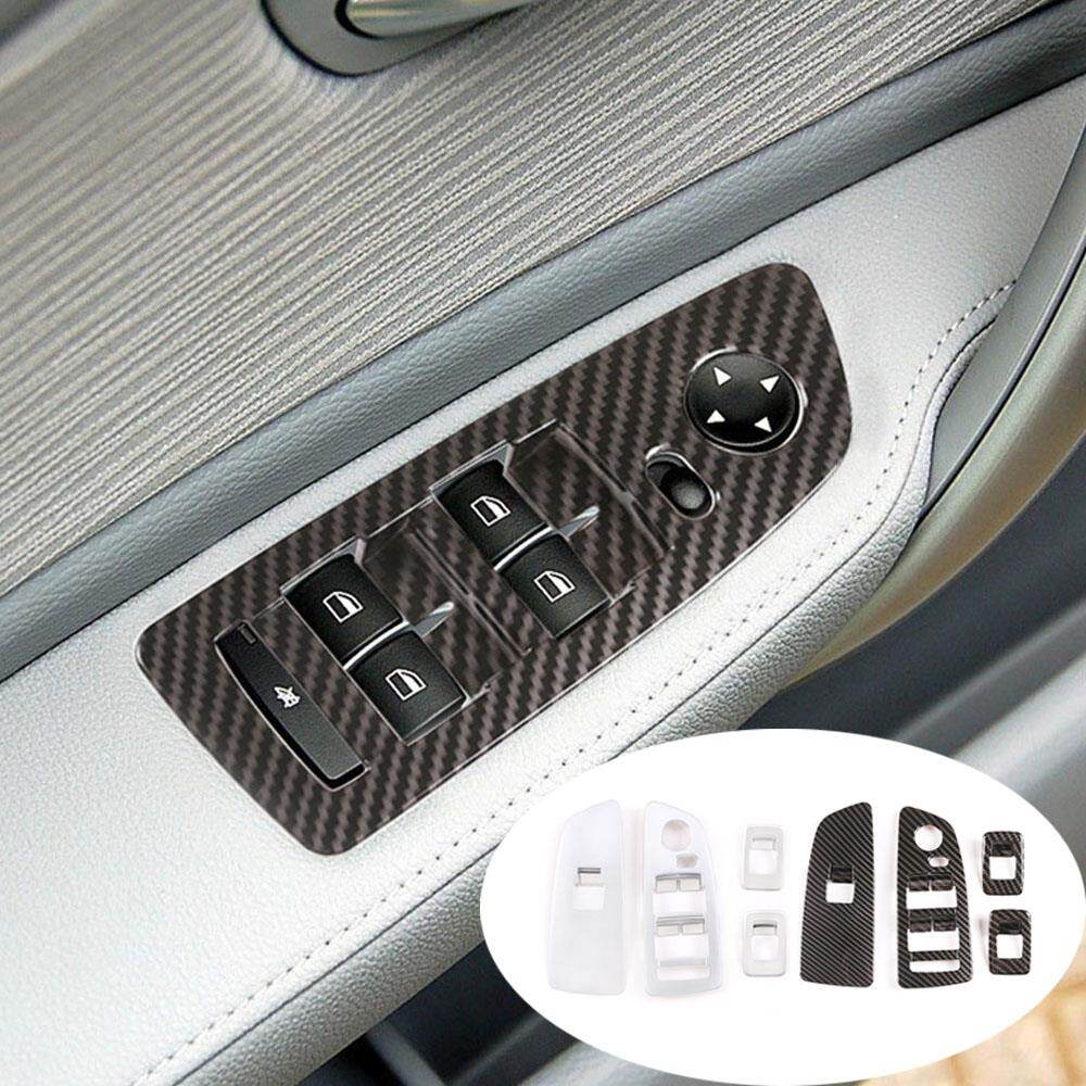 --{》 “》 ABS tạo kiểu cho xe kính cửa sổ nâng nút khung deoration Sticker TRIM phù hợp cho BMW 1 Series E81 2007-2011 phụ kiện ô tô