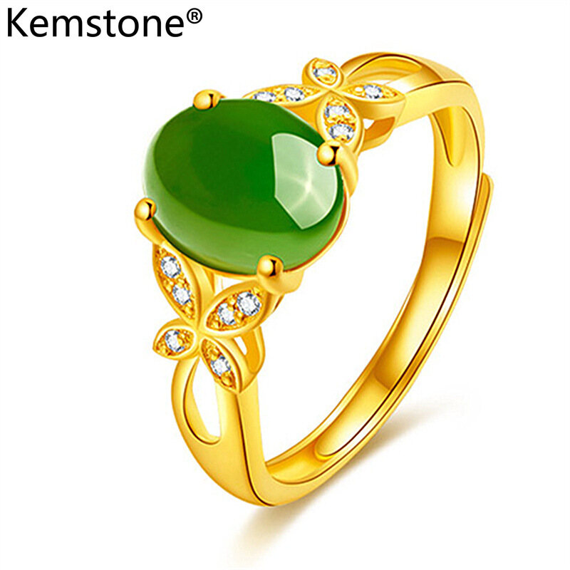 Kemstone Vòng Tay Nữ Mã Não Giả Màu Xanh Lá Pha Lê Đỏ Mạ Vàng Hình Hoa Tình Yêu Bướm Vòng Tay Điều Chỉnh Được, Quà Tặng Trang Sức Nữ