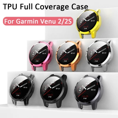 1 x TPU Protective Case for Garmin Venu 2/2S TPU Soft Screen Glass Protector Case Shell Frame For Garmin Vivoactive 4/4S Venu 2/2S Bumper Vivoactive4 Venu2 Cover (1)