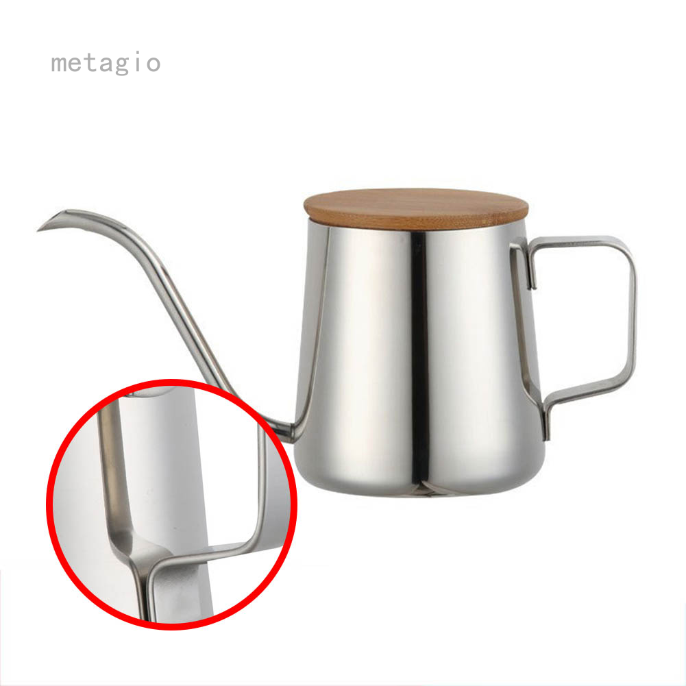 【Bán Nóng】 Metagio 350Ml Hẹp Dài Vòi Bình Đựng Cà Phê Ấm Cổ Ngỗng Bình Nước Bằng Thép Không Gỉ Đổ Qua Cà Phê Và Phích Điện Pha Trà