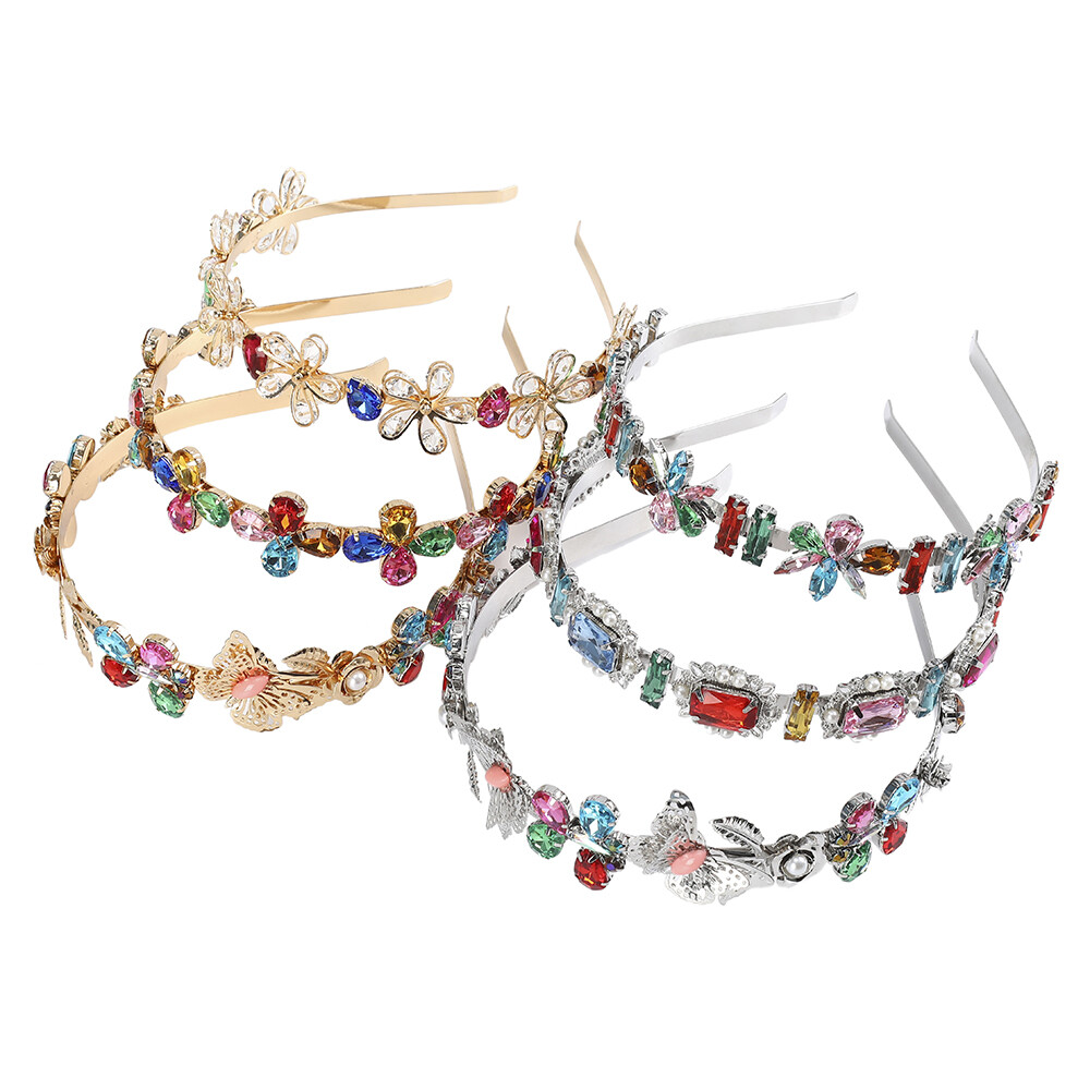 1 Chiếc Băng Đô Hợp Kim Baroque, Bờm Tóc Kim Cương Giả, Băng Đô Hoa Sang Trọng Băng Đô Phụ Kiện Tóc Nữ