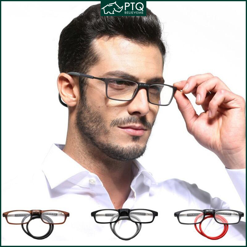 Hanging Neck Reading Glasses Portable TR90 Magnet Reading Glasses Long Legs Telescopic Headset for Men Women PTQ ราคา 194 บาท*ส่งฟรี