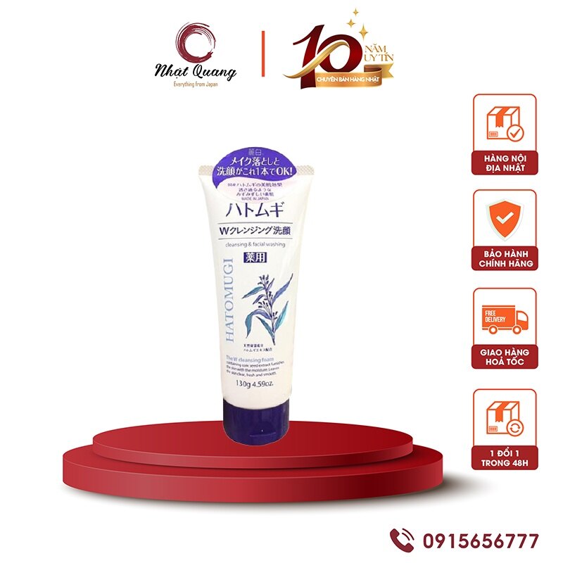 Sữa rửa mặt làm sạch da Hatomugi Cleansing Foam hạt Ý Dĩ 130g