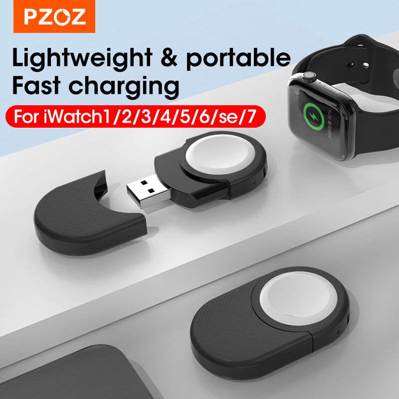 PZOZ Bộ Sạc USB Cho I Watch 2 3 4 5 6 7 SE Bộ Sạc Không Dây Di Động Cho Apple Watch 6 SE 5 4 2 3 Đế Sạc USB