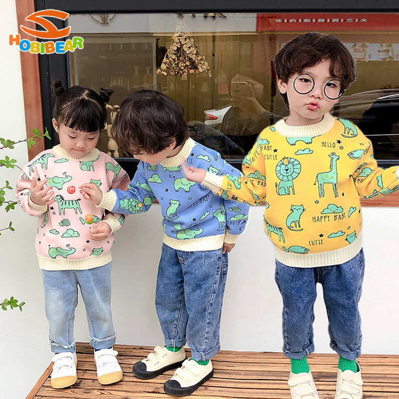 Áo len trẻ em hobibear áo len nhung cho bé gái, áo chui đầu cho bé trai, áo ấm cho trẻ sơ sinh, áo len trẻ em và trẻ em