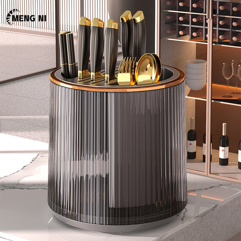 Hangdiangiá để dao xoay nhà bếp đa năng giá để đũa trong suốt giá để ráo nước giá để đồ dùng nhà bếp ống đựng dao