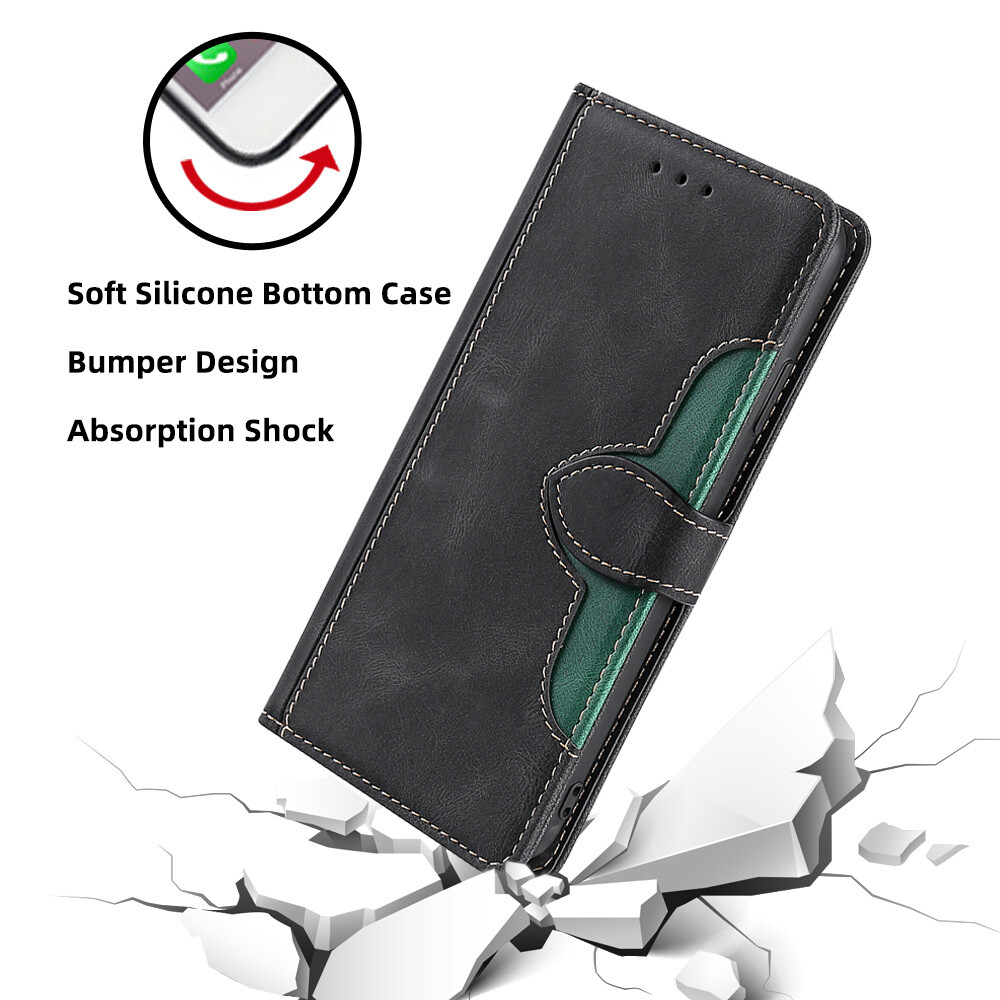 Ốp cho google pixel 2 xl ốp bảo vệ có khóa từ tính lật bằng da + ốp lưng tpu ví đựng thẻ điện thoại