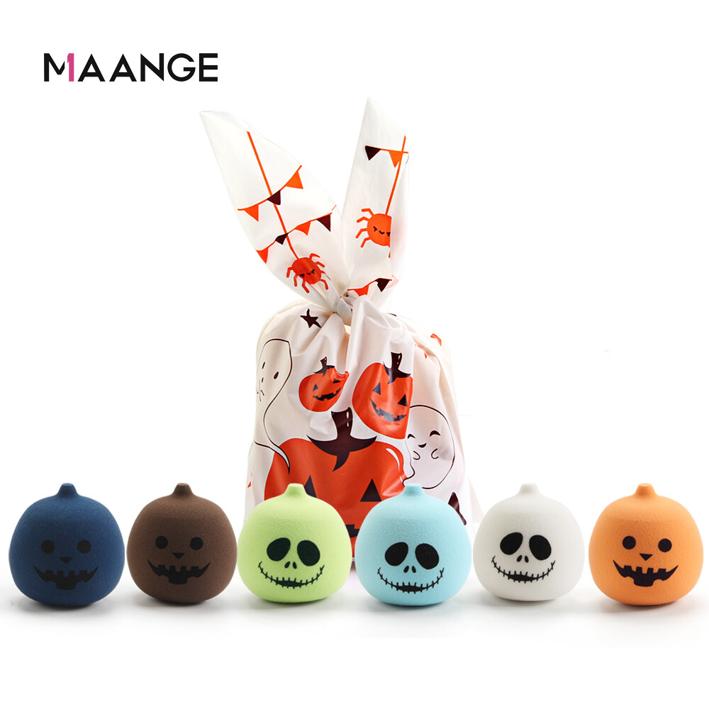Maange 6 cái mút trang điểm hình bí ngô halloween mút trang điểm trứng làm đẹp