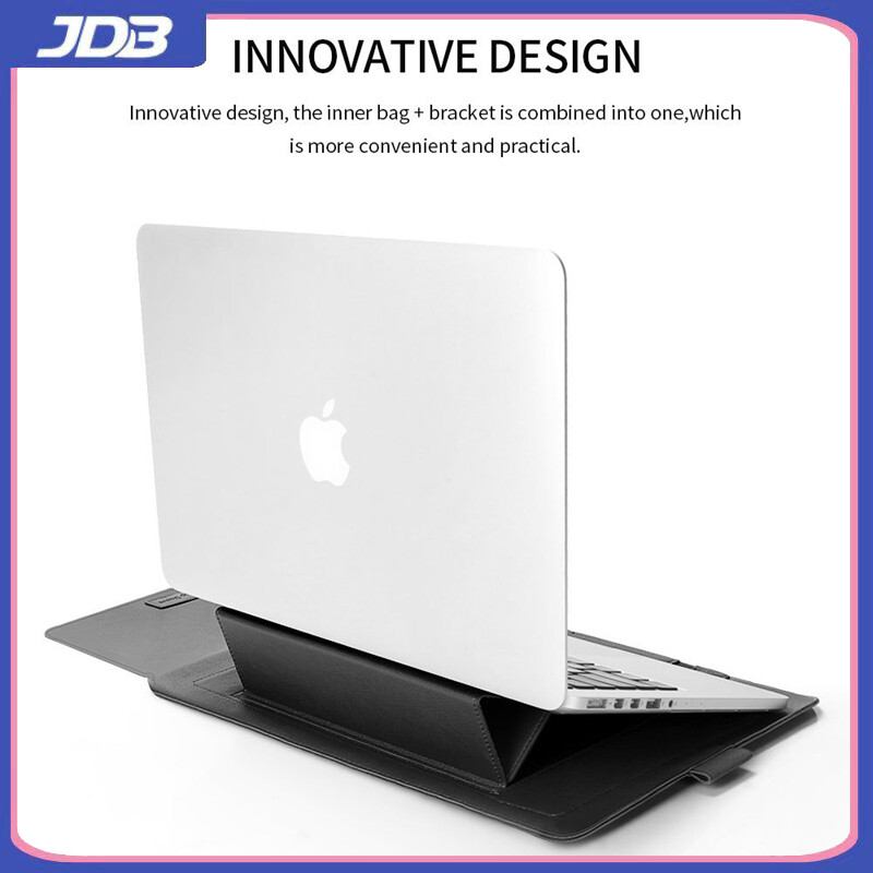 JDB Ốp Bảo Vệ Đứng PU Cho Macbook Pro 13 M1 Ốp Bảo Vệ Cho Macbook Air 13 Ốp Pro 16 11 12 15 Matebook 14 Vỏ Máy Tính Xách Tay Ốp Mềm