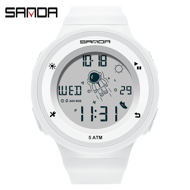 Sanda Women Watch Digital Display LED Spaceman Sports Watch Removable Strap Watch 2121-5 ราคา 227 บาท*ส่งฟรี