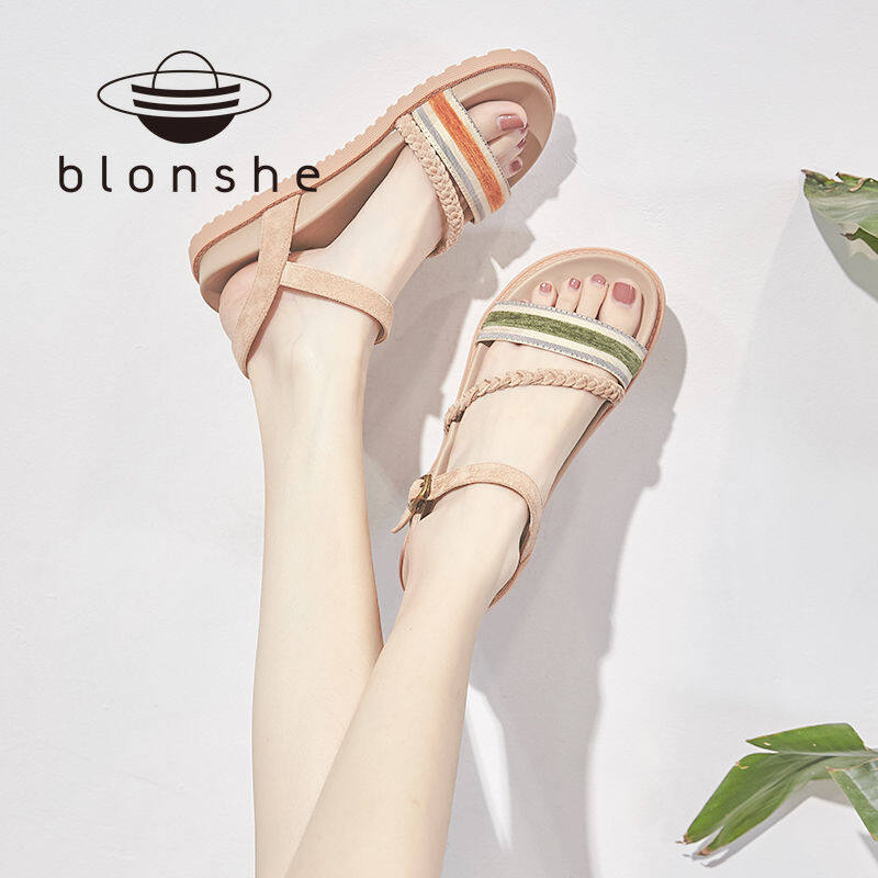 Xăng đan đế xuồng cho nữ giảm giá giày có quai cho nữ giày cao gót cho nữ xăng đan dép xỏ ngón ins mới 121610