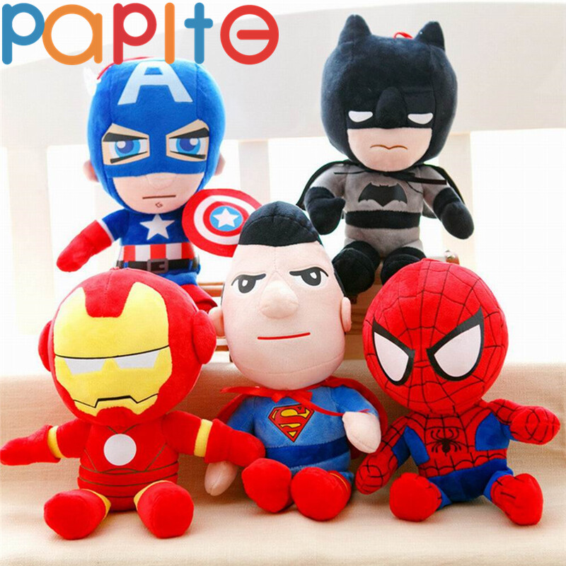 Papite【miễn Phí Vận Chuyển】 Đồ Chơi Nhồi Bông Mềm Marvel Avengers 27Cm Anh Hùng Thuyền Trưởng Mỹ Người Sắt Người Nhện Siêu Nhân Đồ Chơi Nhồi Bông Cho Bé Trai Quà Sinh Nhật Cho Bé Gái