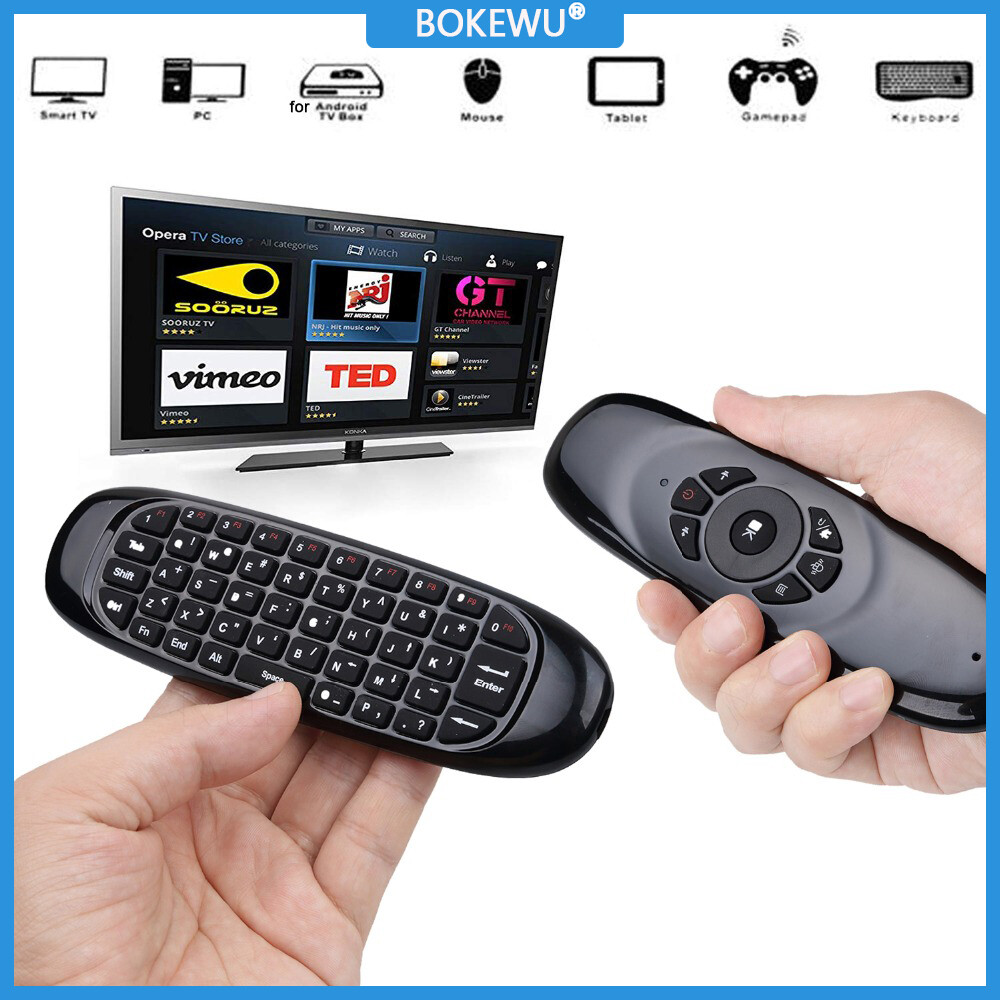 BOKEWU Chuột Bay Air Bàn Phím Điều Khiển Từ Xa Con Quay Hồi Chuyển Không Dây 2.4GHz Cho Android TV Cho Trò Chơi Cảm Biến Con Quay Hồi Chuyển