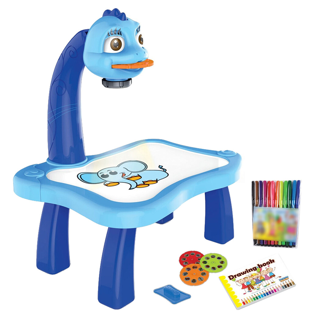 โปรเจคเตอร์โต๊ะหนังสือชุดสนุกLEDกระดานวาดภาพปากกาทาสีสำหรับเด็ก