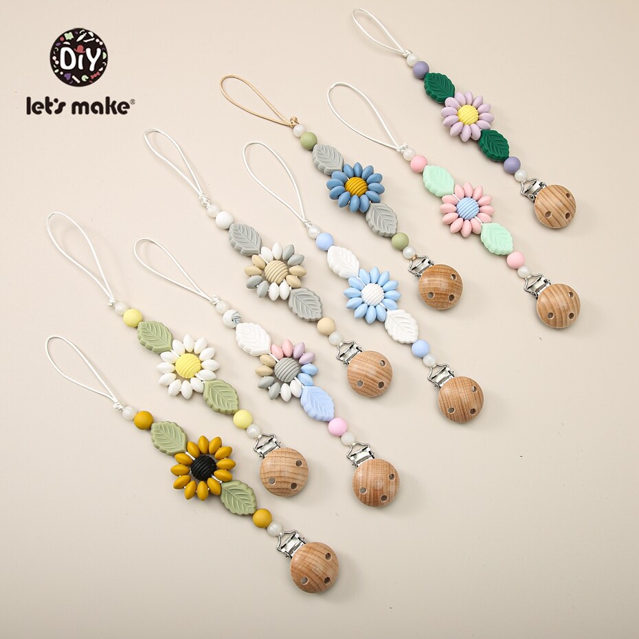Let's Make Baby Pacifier Chain 1pc BPA Free Colourful Sun Flower Newborn Accessories ราคา 69 บาท*ส่งฟรี