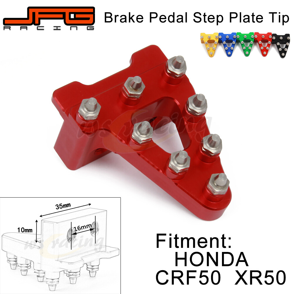 JFG Racing Xe Máy Red CNC Foot Brake Pedal Tip Lever Bước Tấm Tip Thay Thế Cho CRF50 XR50 Pitster Pro Coolster Demon X WPB Orion Pit Xe Đạp