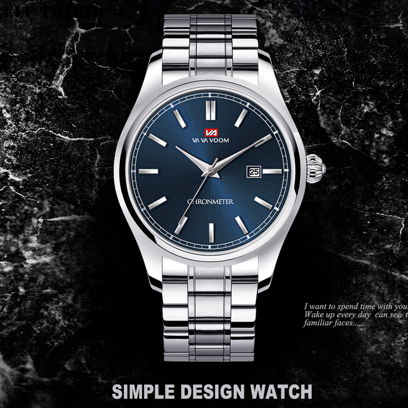 ELF TRIBE Simple Men's Watch Stainless Steel Strap Business Casual Calendar Quartz Watches ราคา 269 บาท*ส่งฟรี
